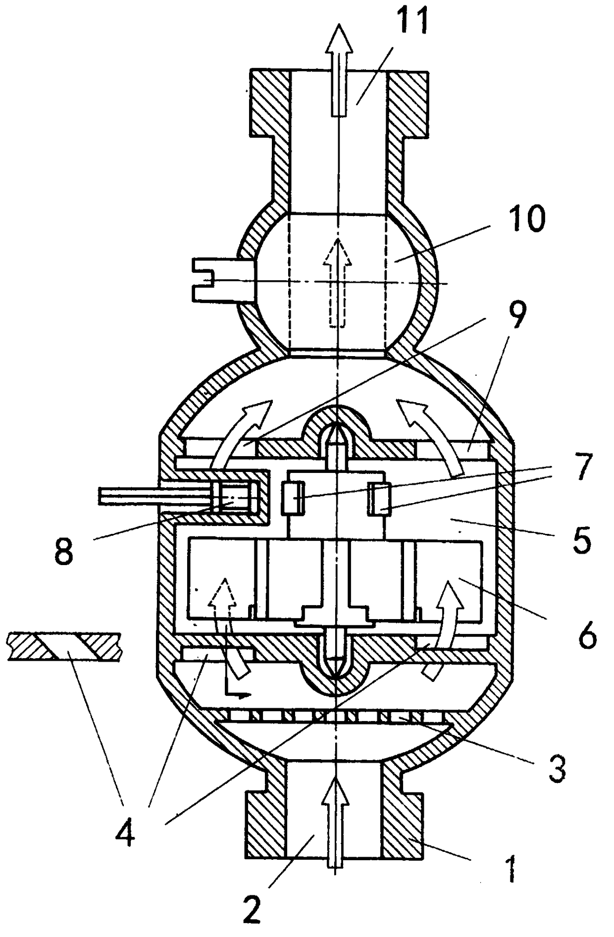 Coaxial two-way valved vertical basic meter