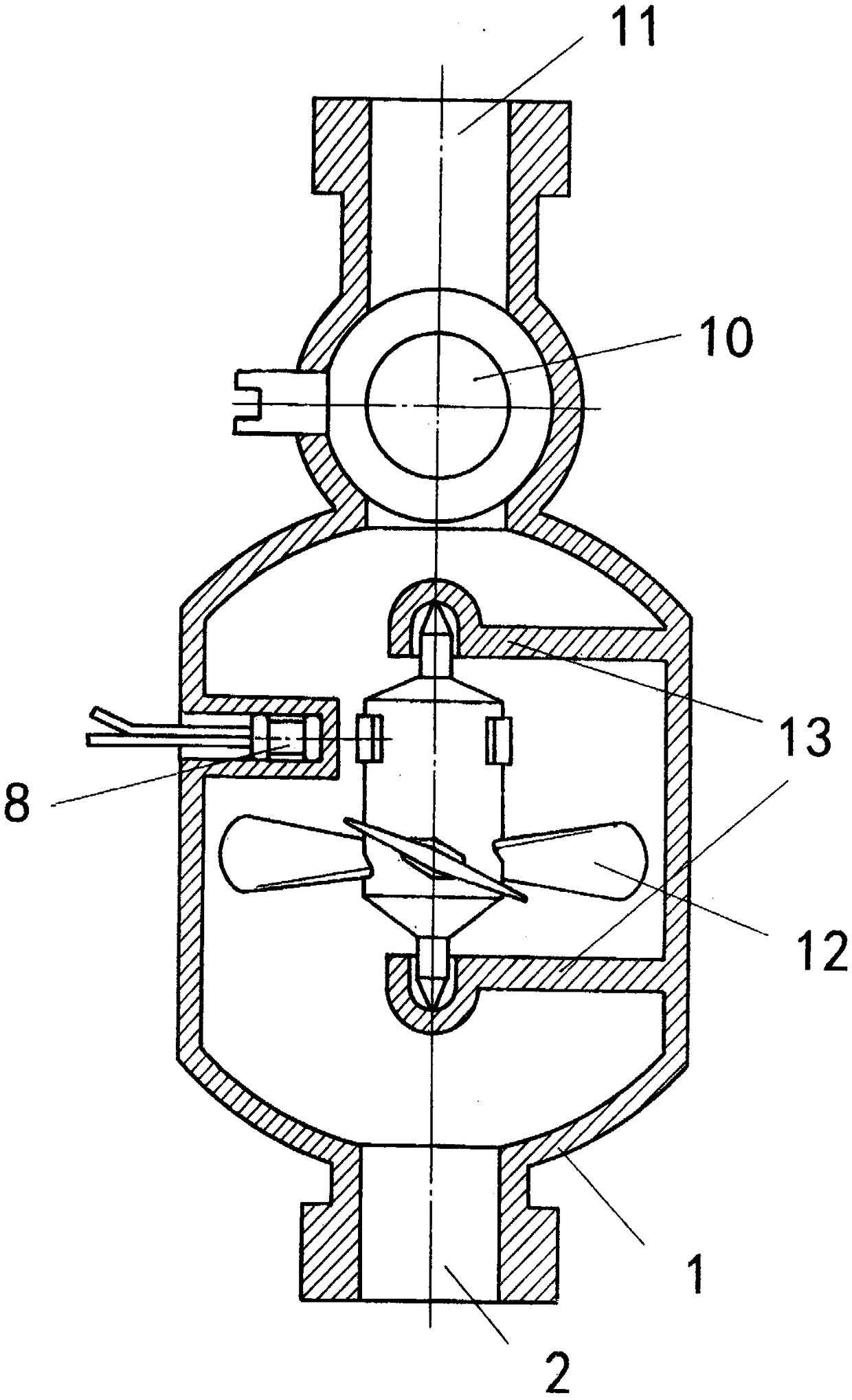 Coaxial two-way valved vertical basic meter