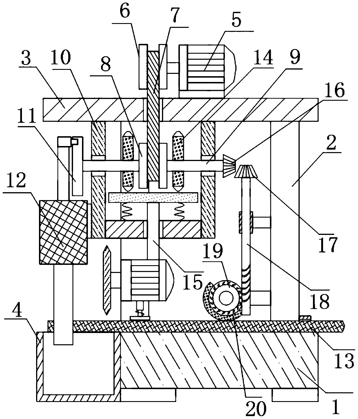 A cutting device for cable processing with fixed function