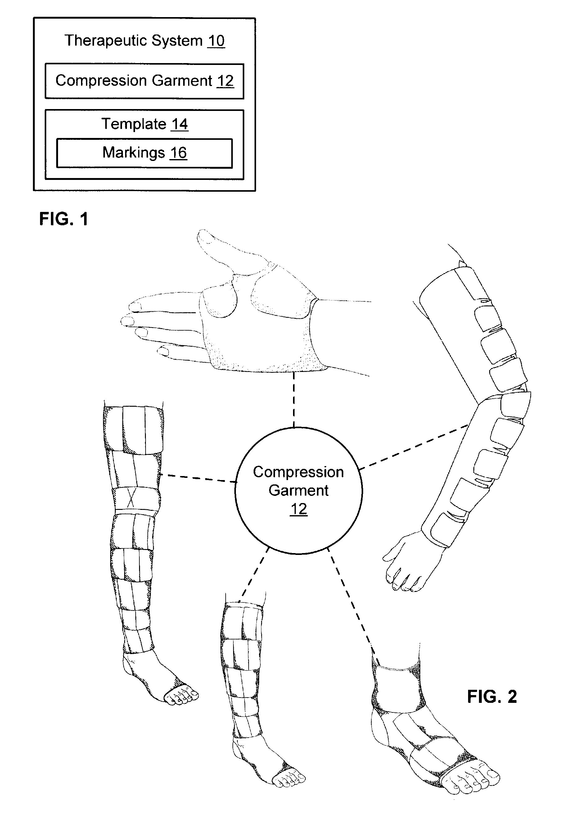 Trim-to-fit therapeutic compression garment system and method