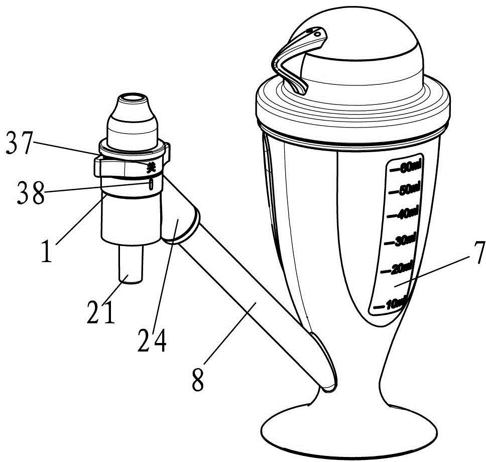 A nasal lavage device with an openable and closable spray head