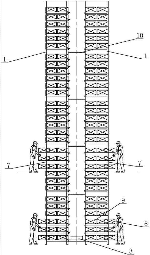 Drawer type goods shelf sorting system for multilayer shuttling warehouse