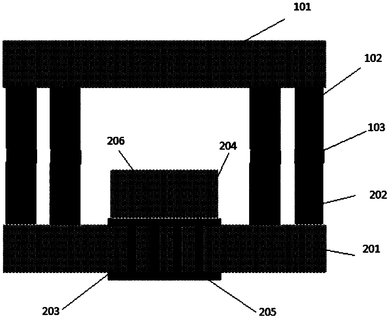 Radio frequency chip system-level package structure with sealed casing made of metal and process thereof