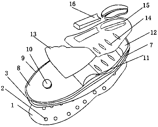 Special damping insole for wear-resisting fashion running shoes