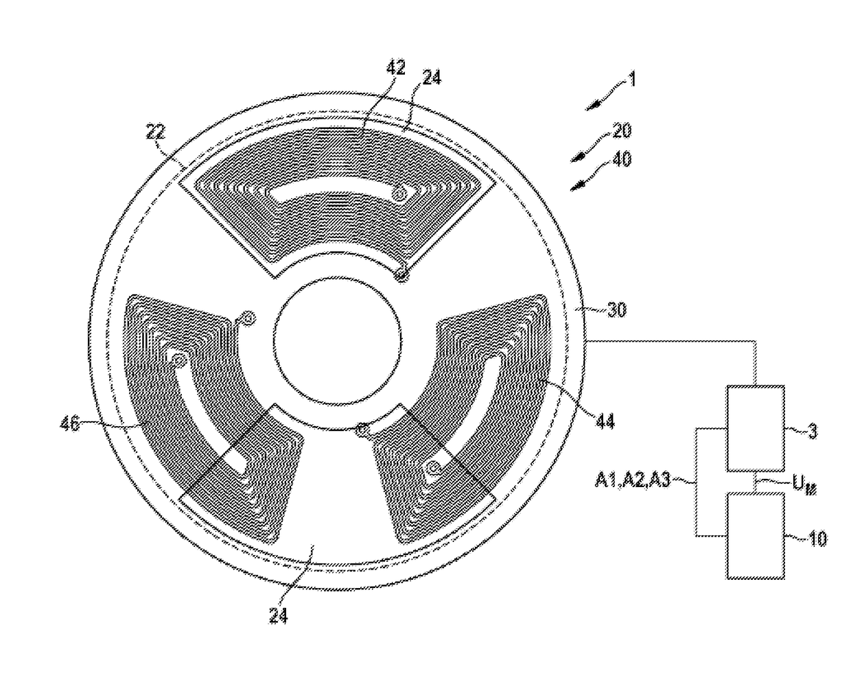 Sensor Arrangement for the Contactless Sensing of Angles of Rotation on a Rotating Part