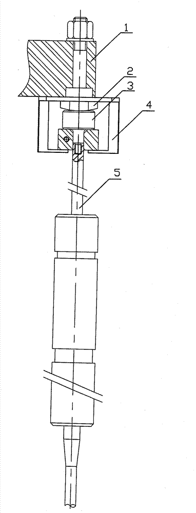 Connecting method of displacement transducer magnetic head and connecting jackcatch