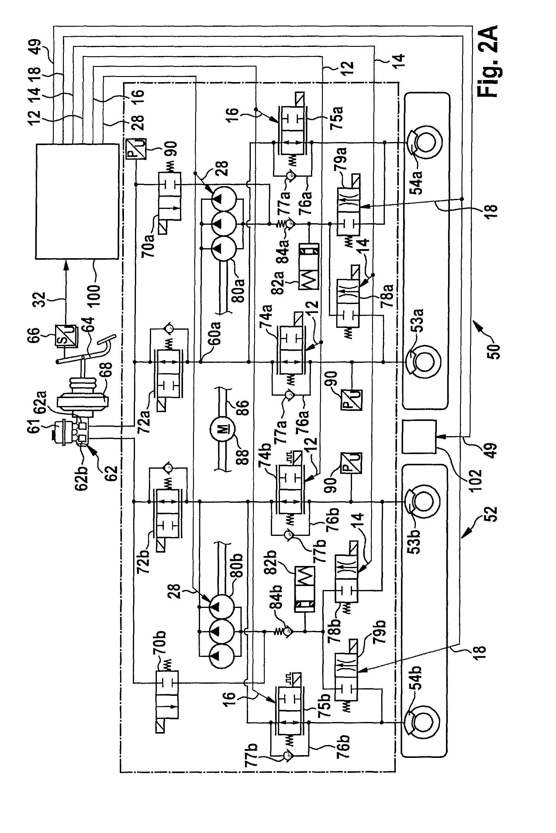 Control device for a brake system of a vehicle, brake system for a vehicle and method for operating a brake system of a vehicle