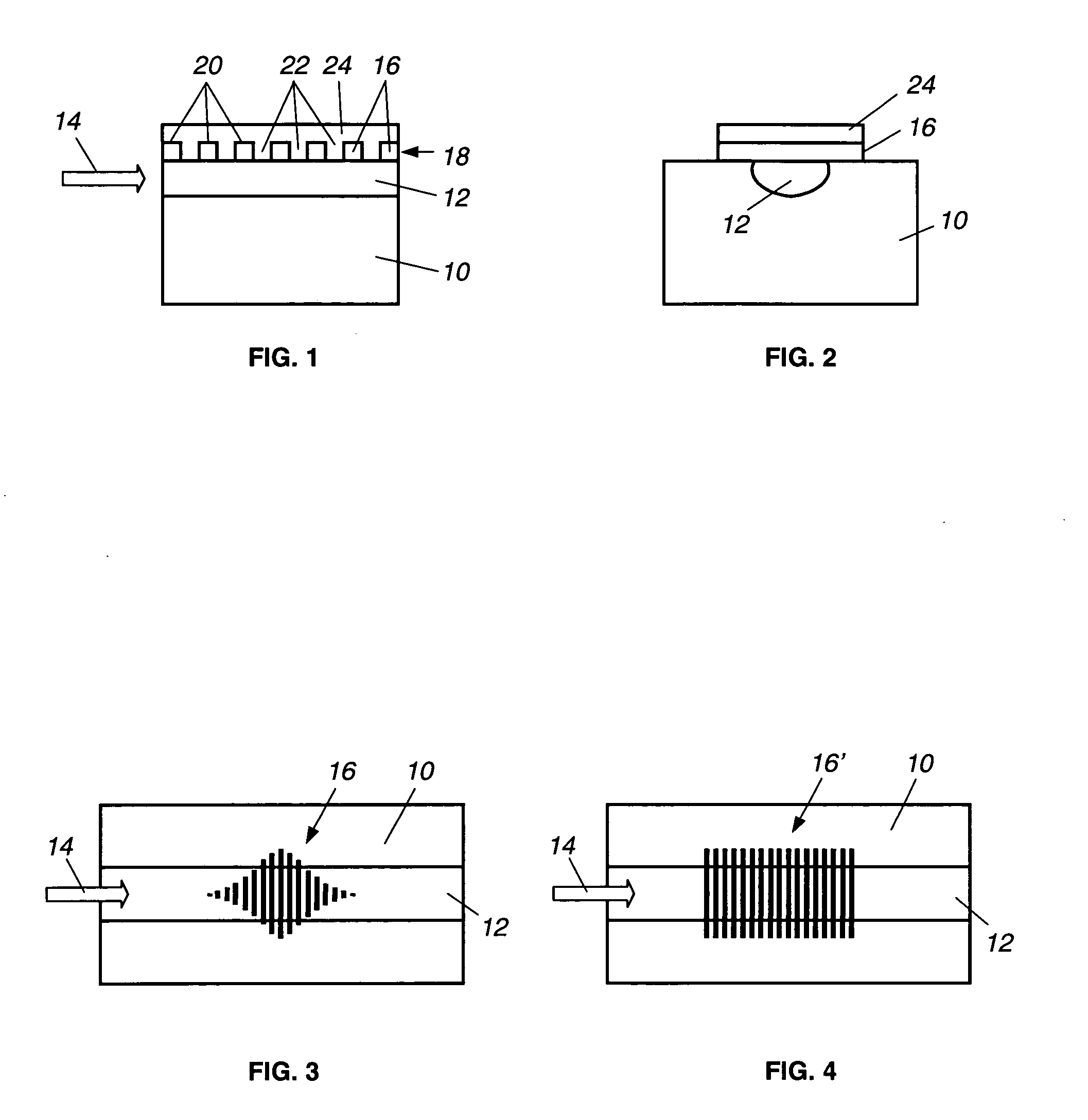 Grating apodization technique for diffused optical waveguides