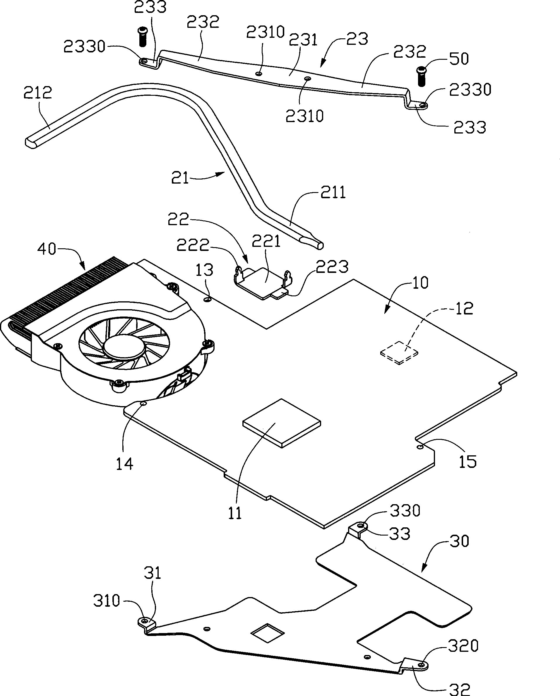 Radiator and fixed device for hot pipe