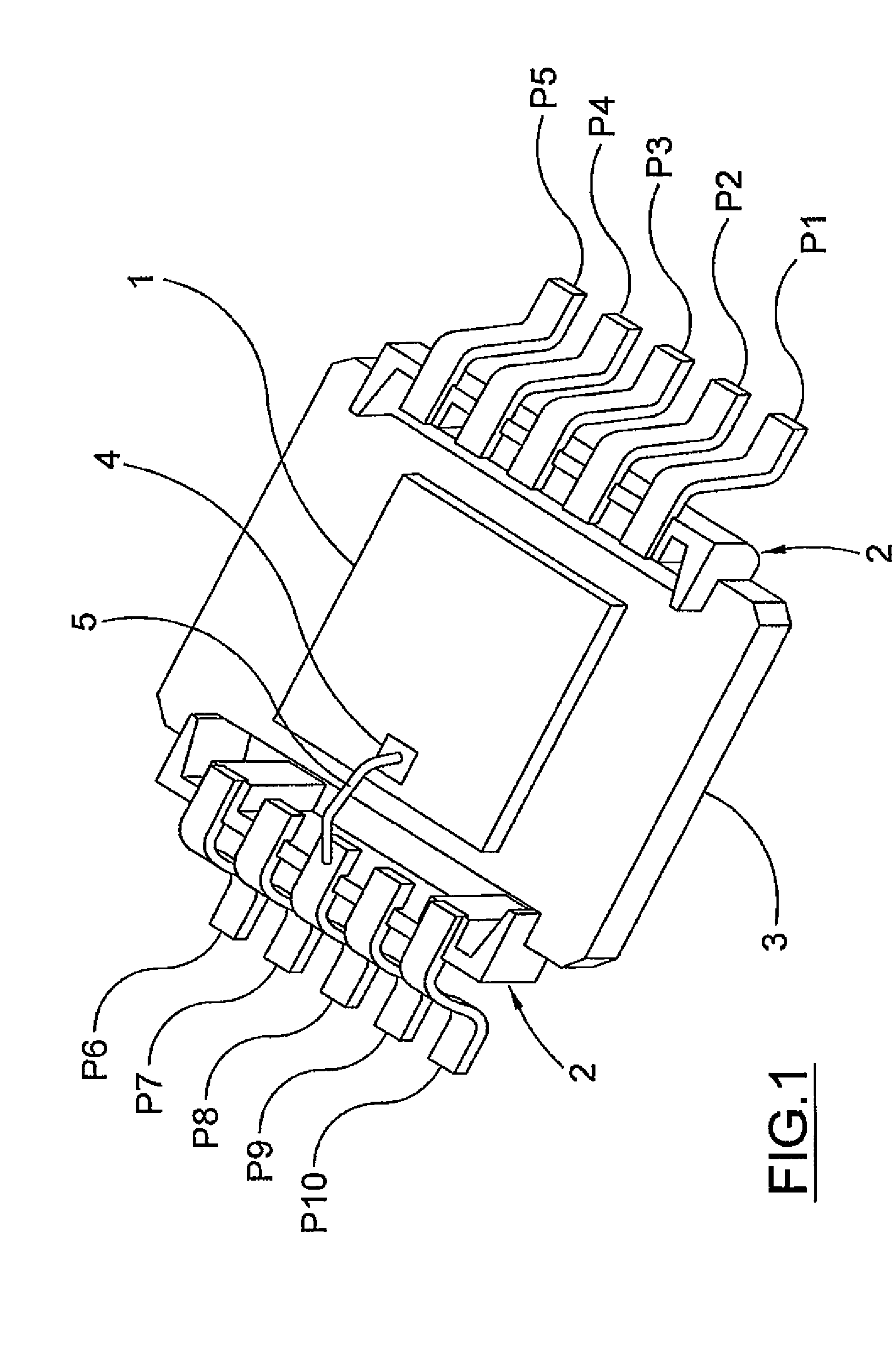 Power integrated circuit with high insensitivity to parasitic inductances of wires for connection to a package and package for said integrated circuit