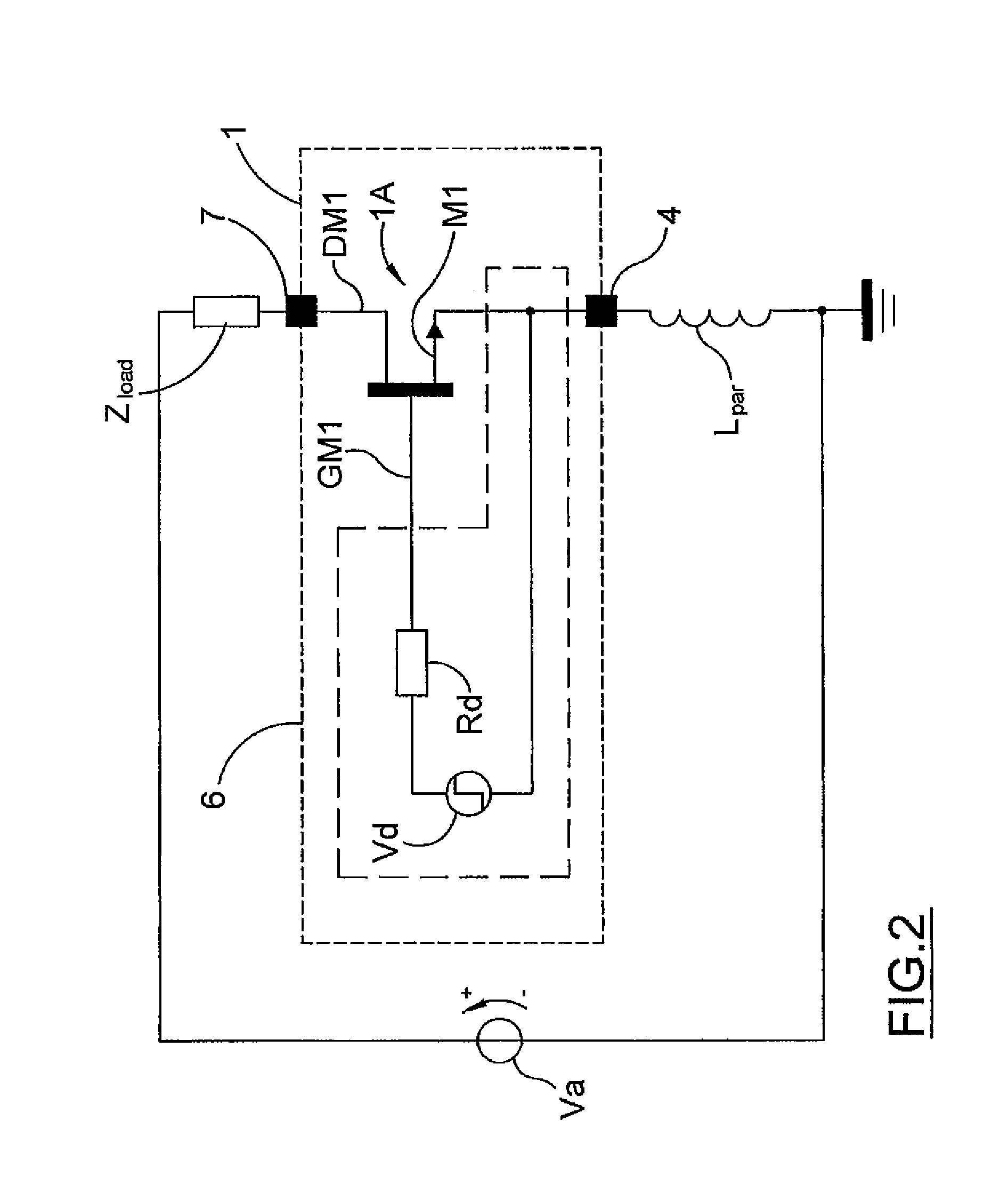 Power integrated circuit with high insensitivity to parasitic inductances of wires for connection to a package and package for said integrated circuit