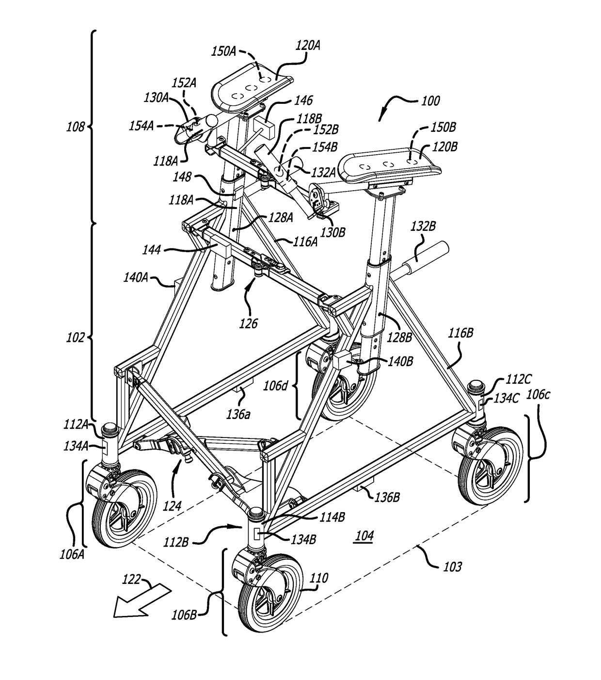 Upright walker having a user safety system employing haptic feedback