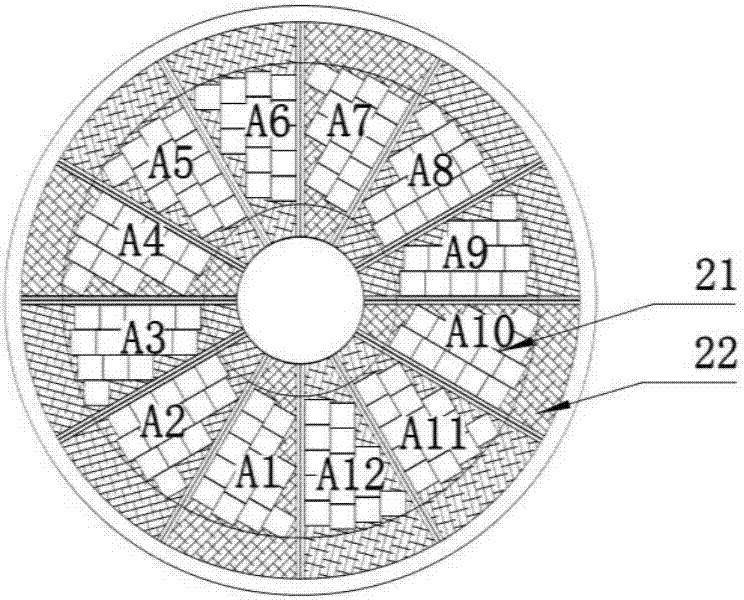Anti-blocking type rotor wing heat accumulating type combustion device