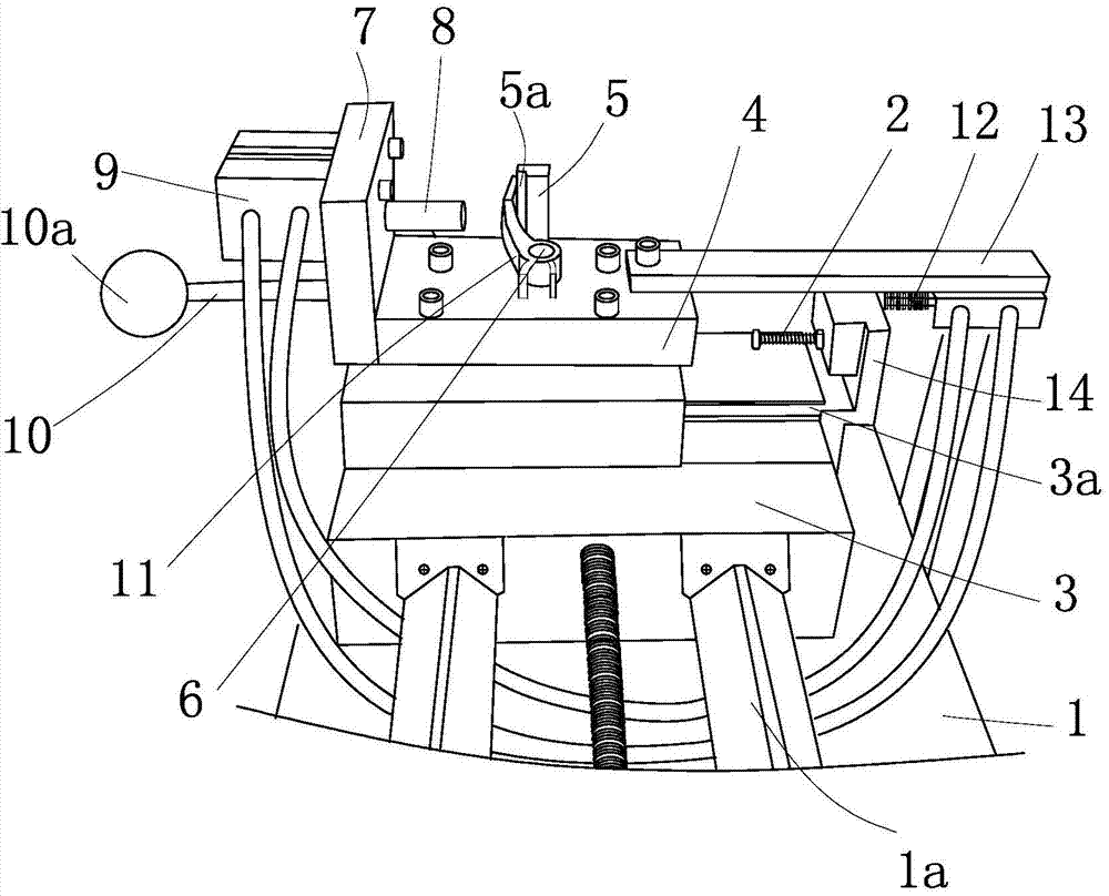 Deburring clamping mechanism of five-reverse gear shifting fork