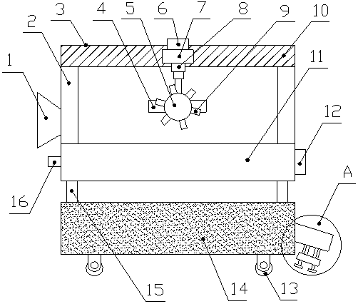 Rough fodder cutting device for cattle breeding