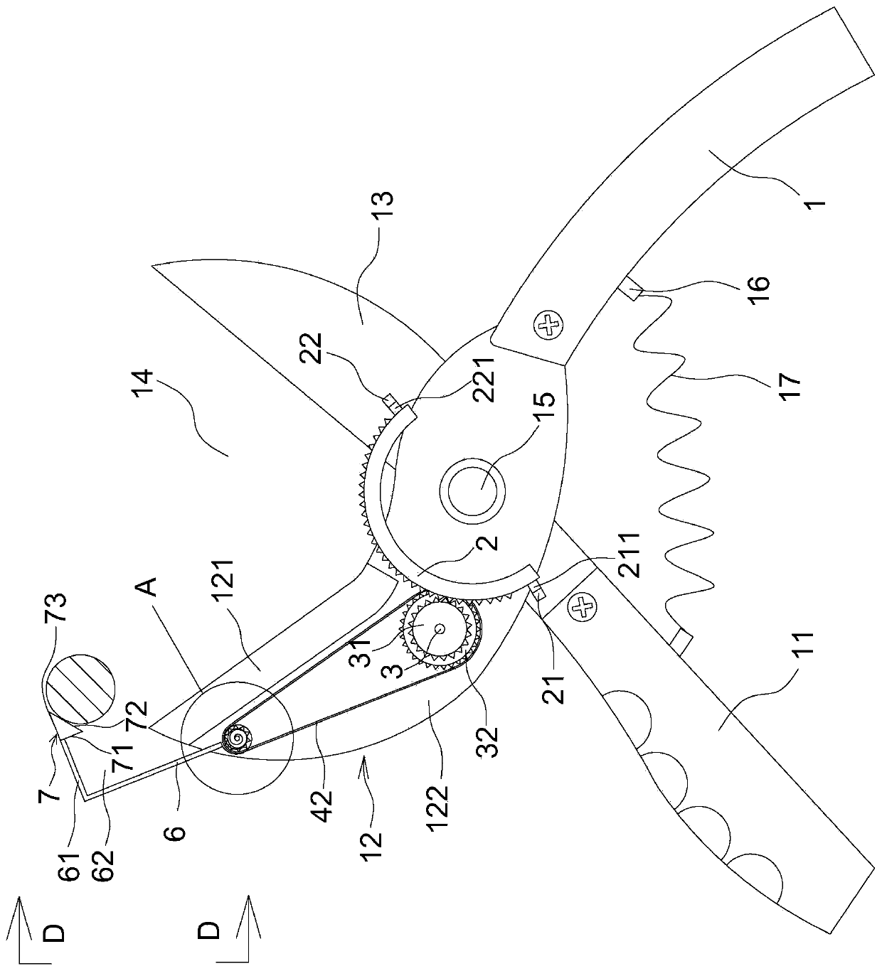 Garden shears with improved structure