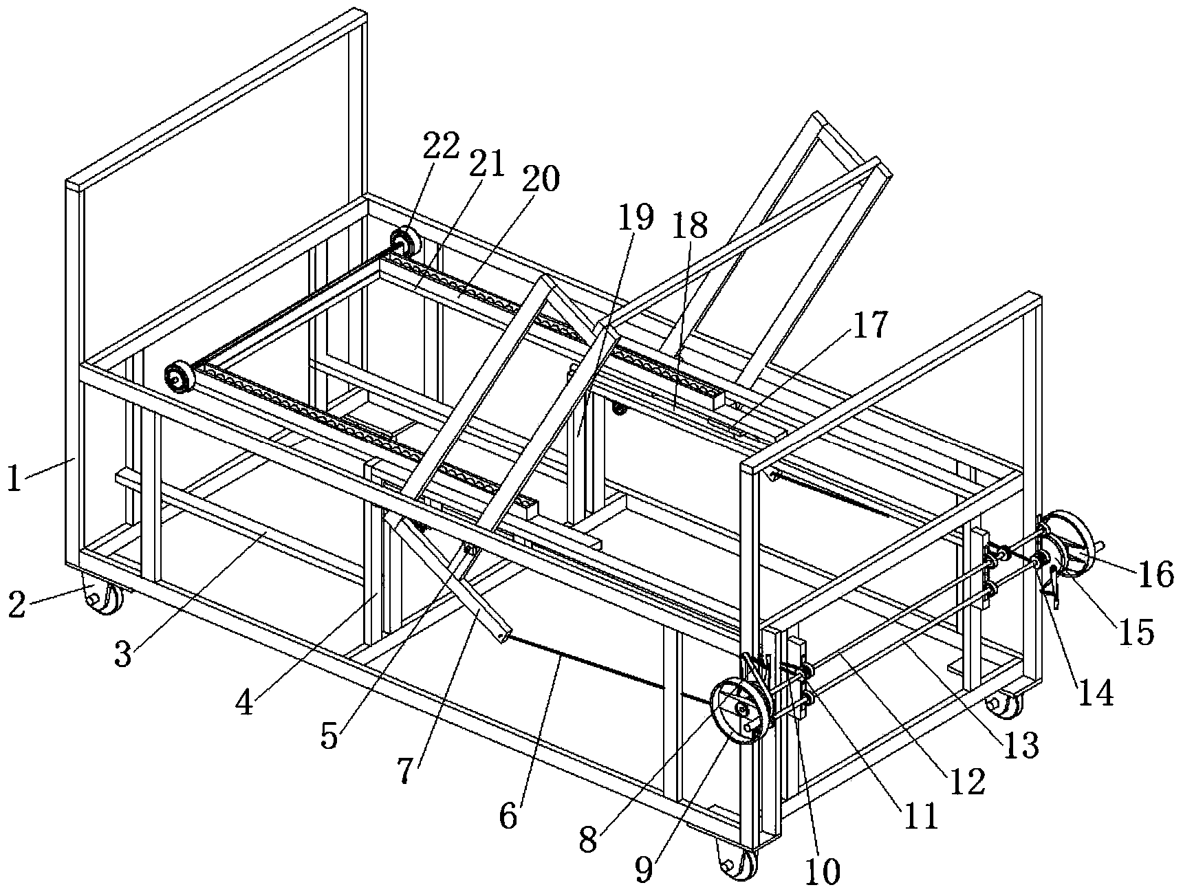 Manual back-lifting and leg-bending nursing bed for patient