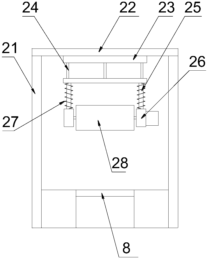 Leather processing device with radial protection effect on rotating shaft