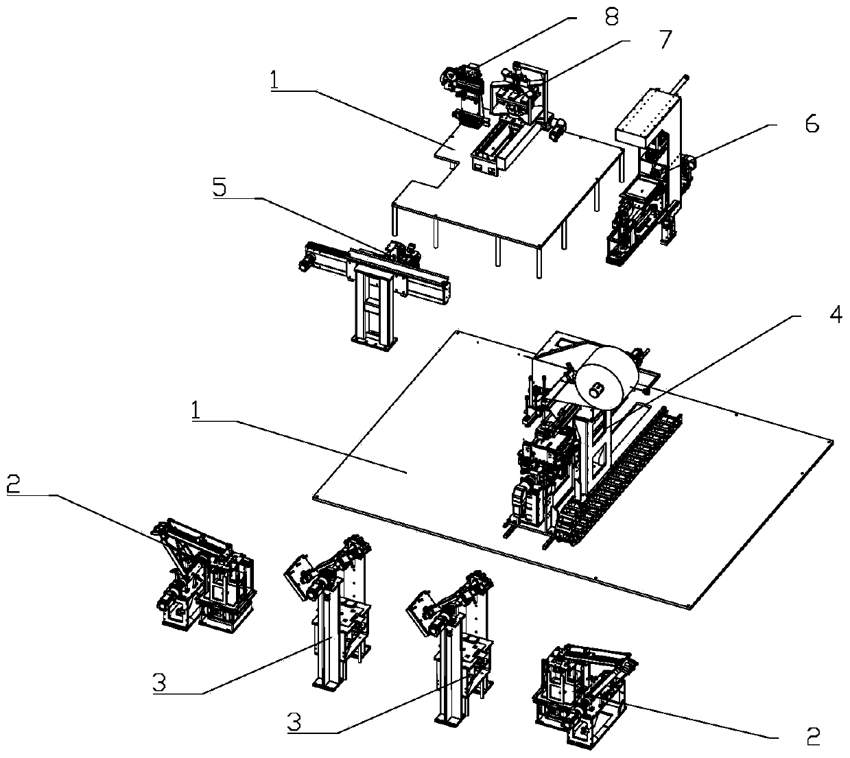 Lithium battery pole piece laminating device