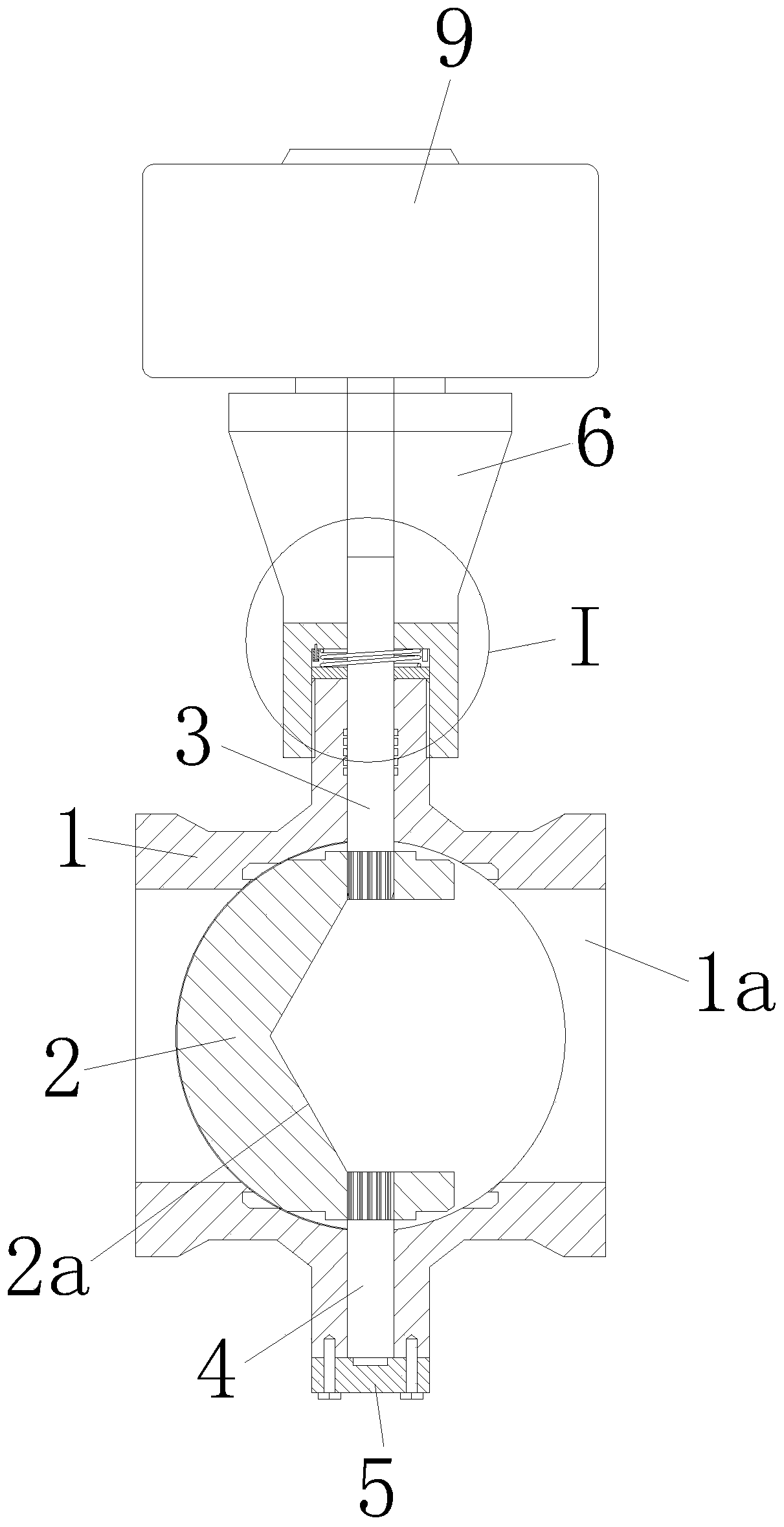 Flange connected fluorine lined pneumatic V-shaped ball valve