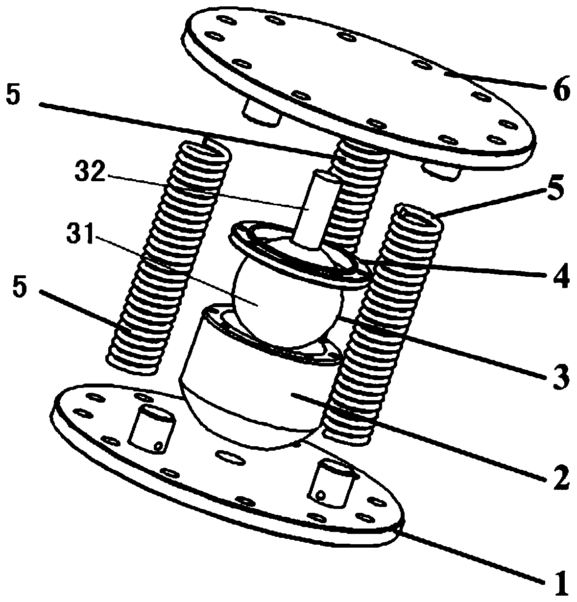 Combined type weak-torsion continuous mechanical arm connecting joint