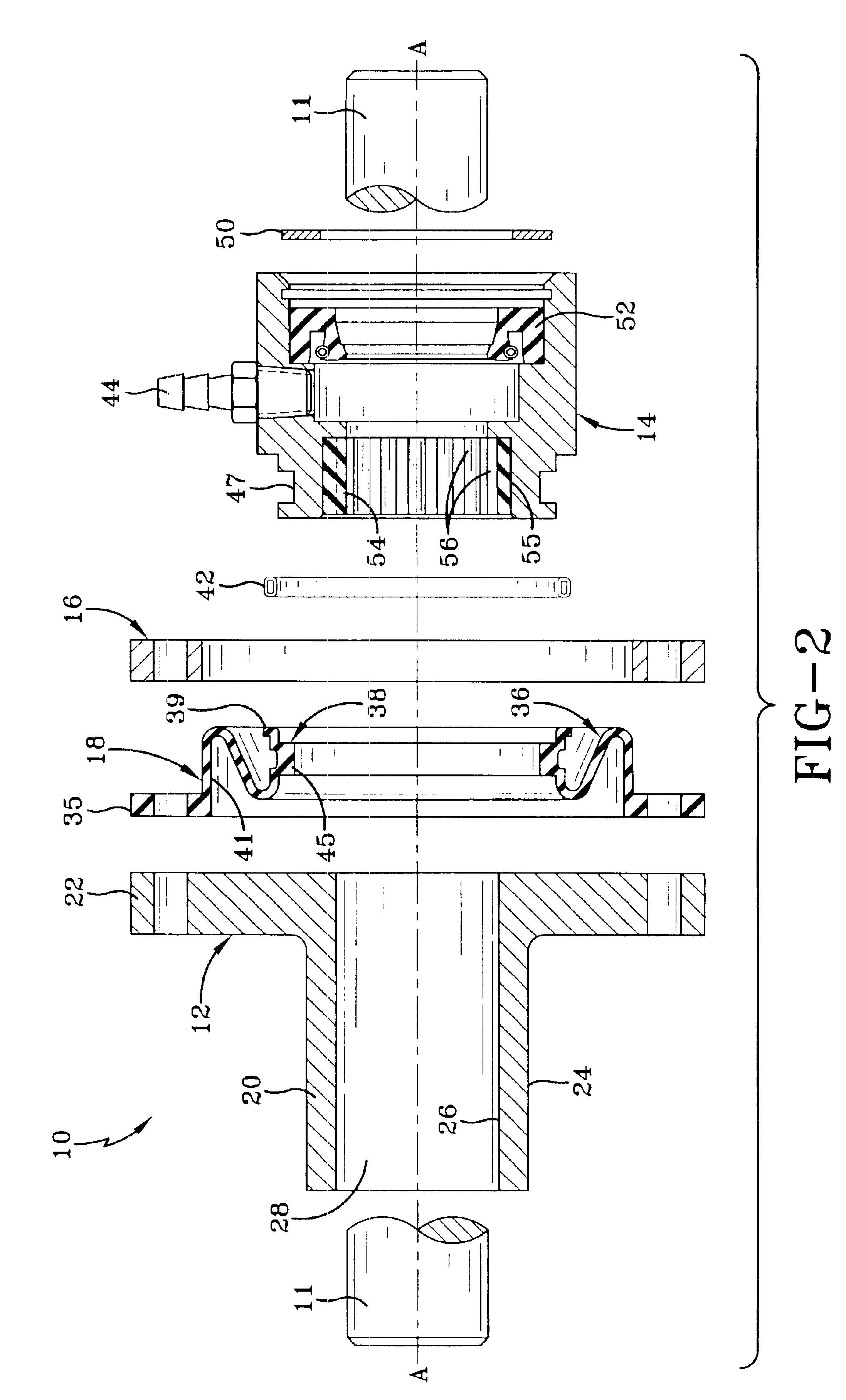 Marine shaft seal with lip seal, bearing and gasket