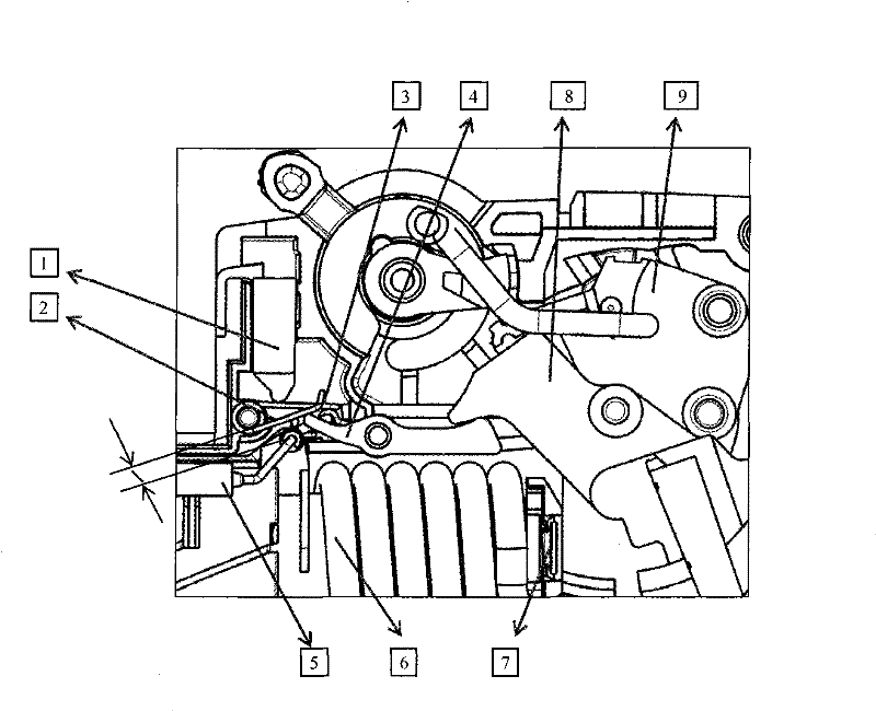 Test device for circuit breaker and circuit breaker with test device