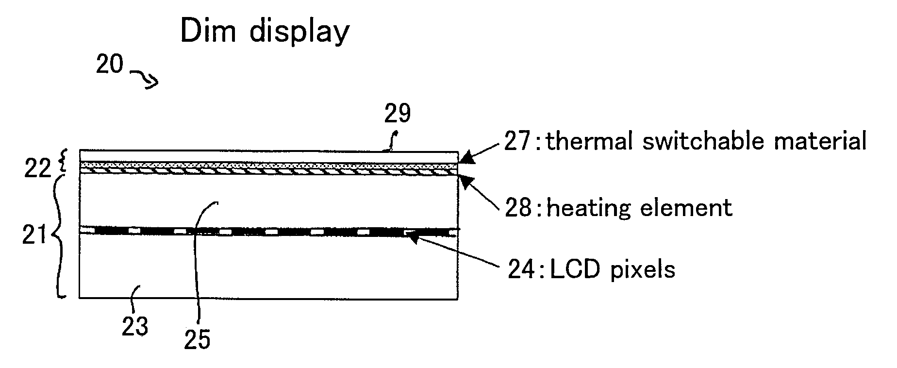 Re-writeable optical element and a display, reflector and backlight incorporating the same