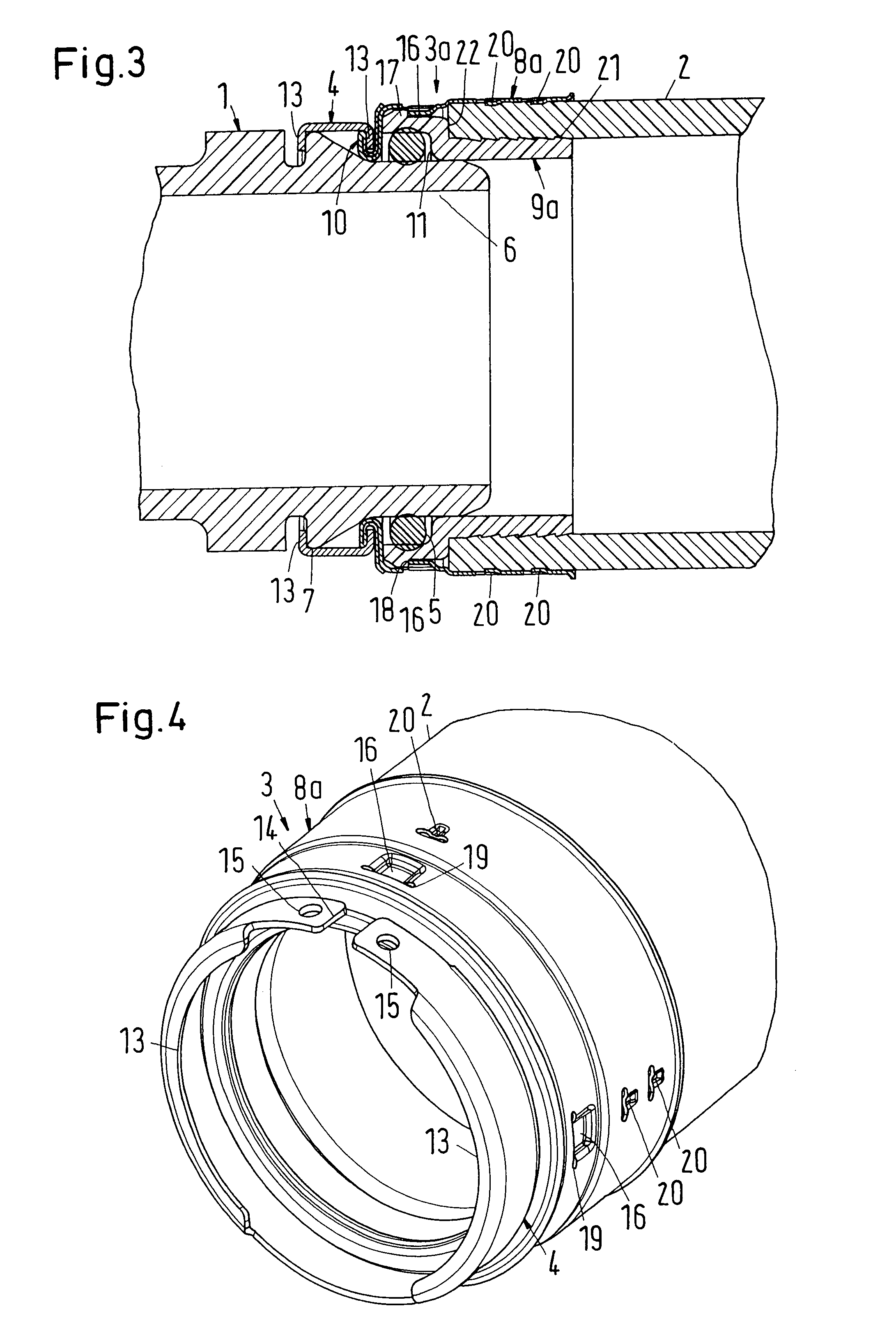Plug-type connection arrangement for a hose and a pipe