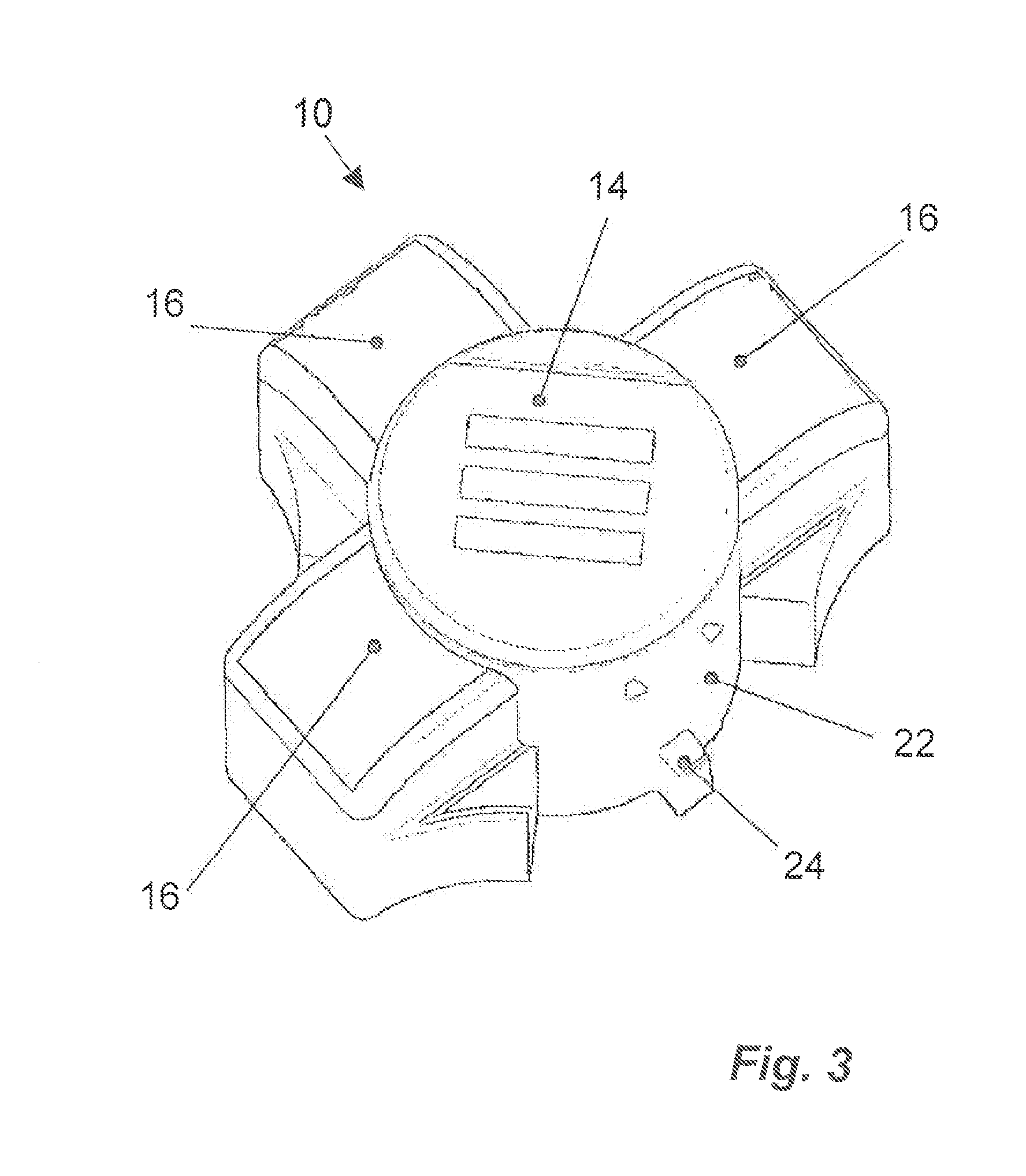 Measuring device with a fluid meter