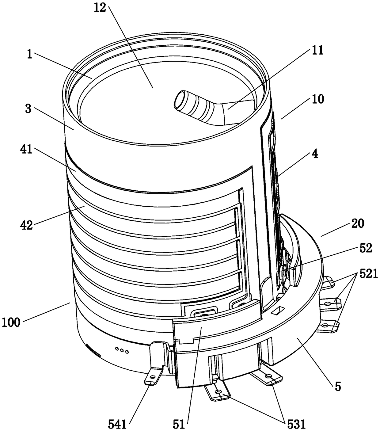 A heating device for liquid heating