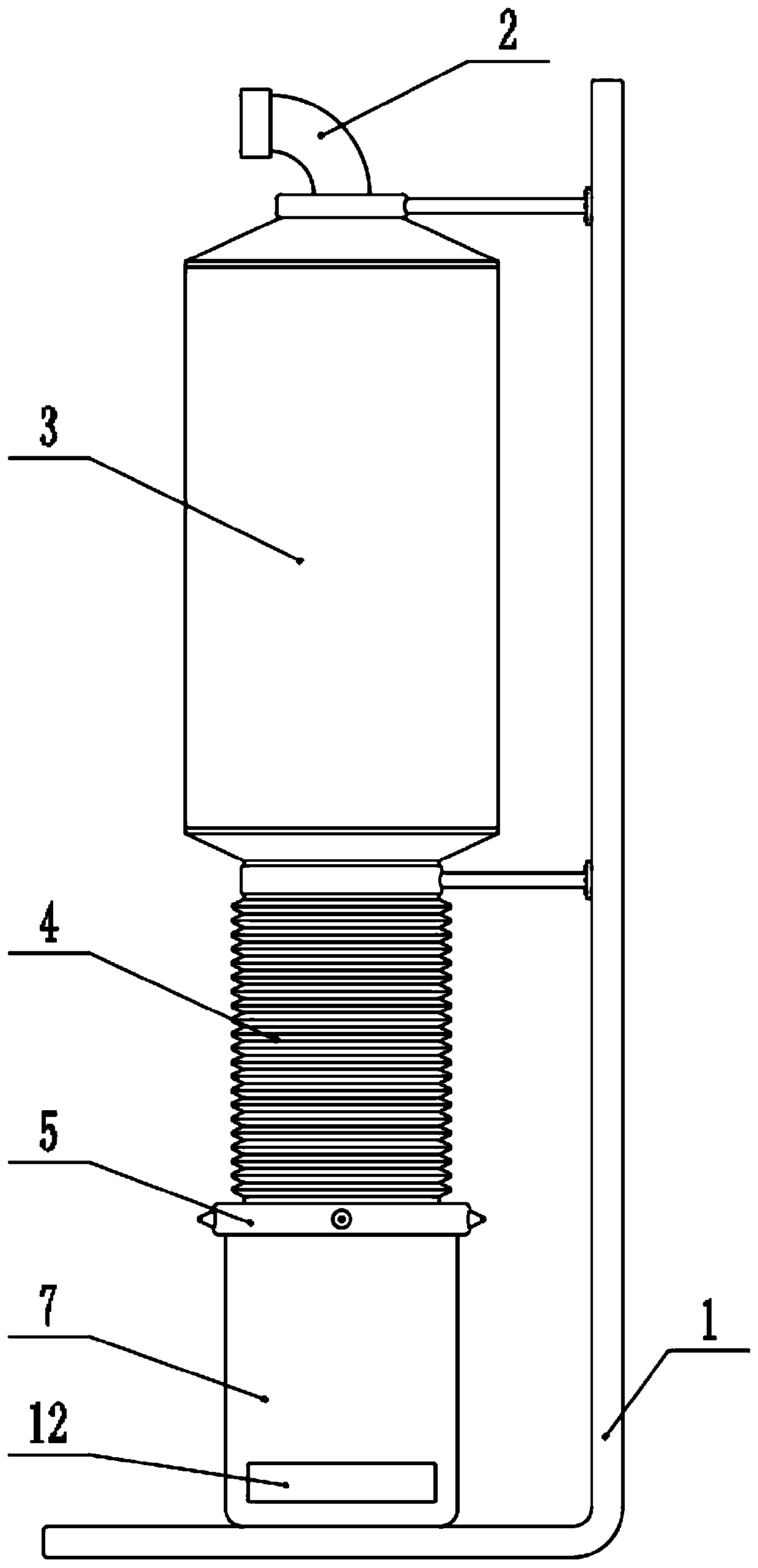 Ash storage mechanism of a mechanical dust removal system