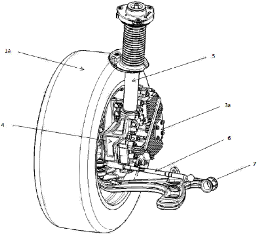 Automobile chassis integrated with hub motor drive device