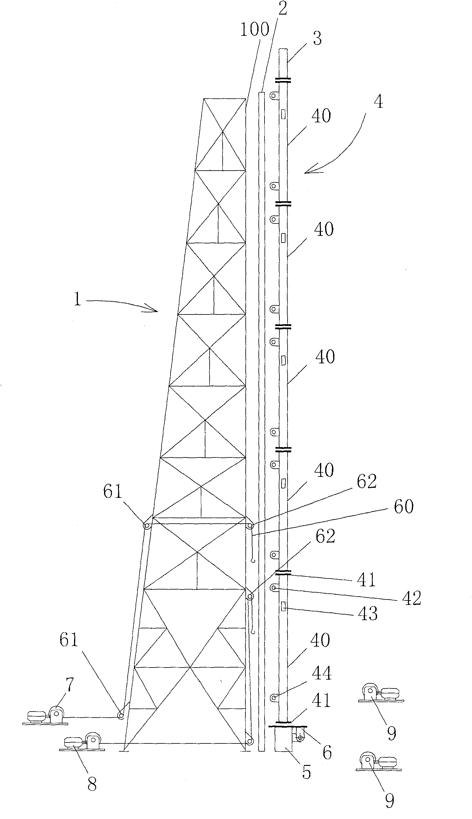 Loading and unloading system and its loading and unloading method for self unloading binding overhead torch