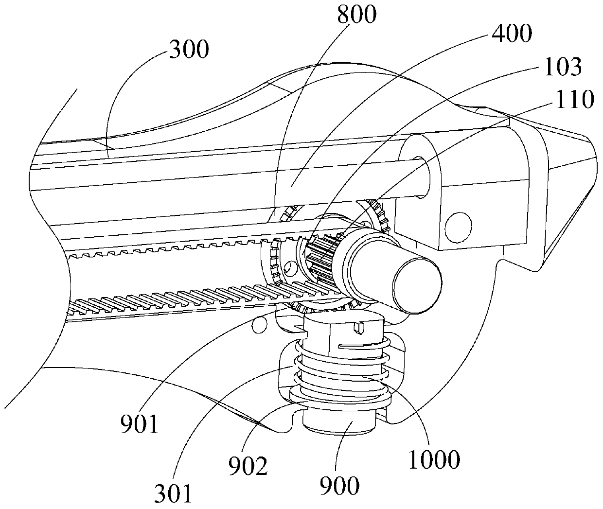 Stent implant driving mechanism and medical stent placement device