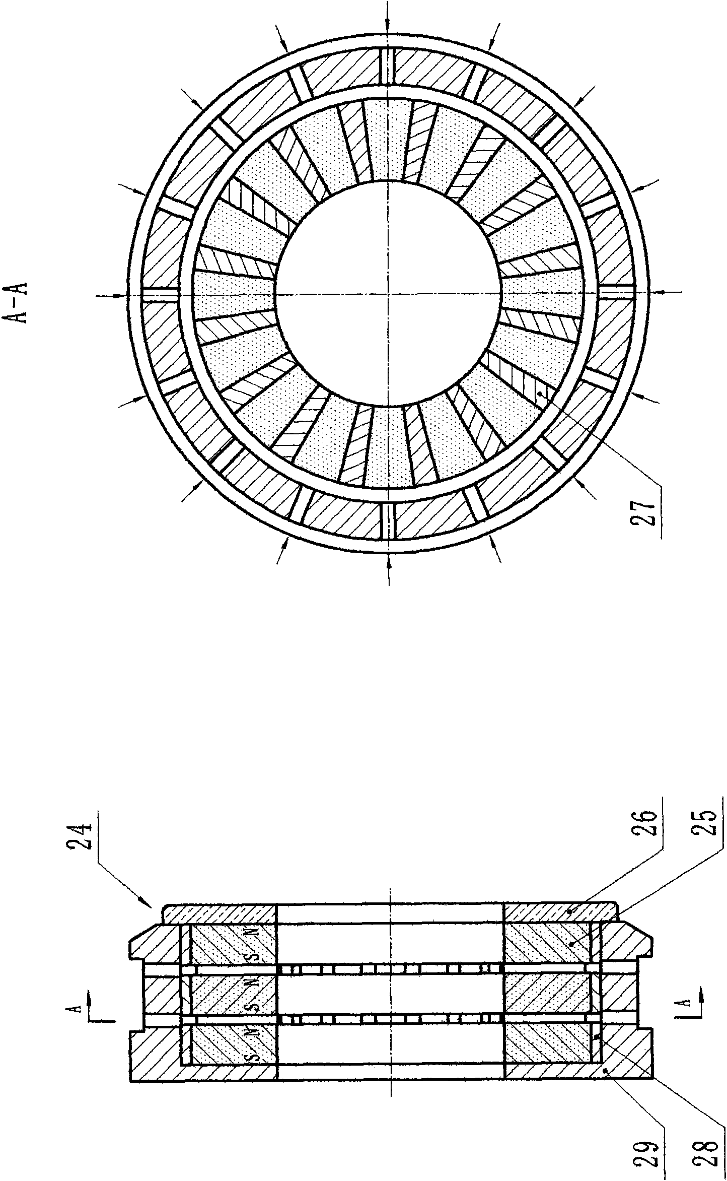 Standard magnetic suspension hybrid bearing-supported rotor and high-speed induction electrical rotating machine