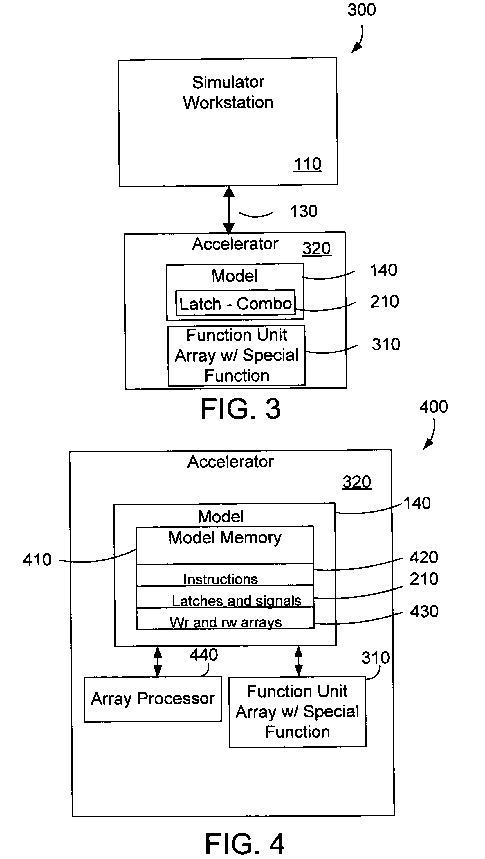 Hardware accelerator with a single partition for latches and combinational logic