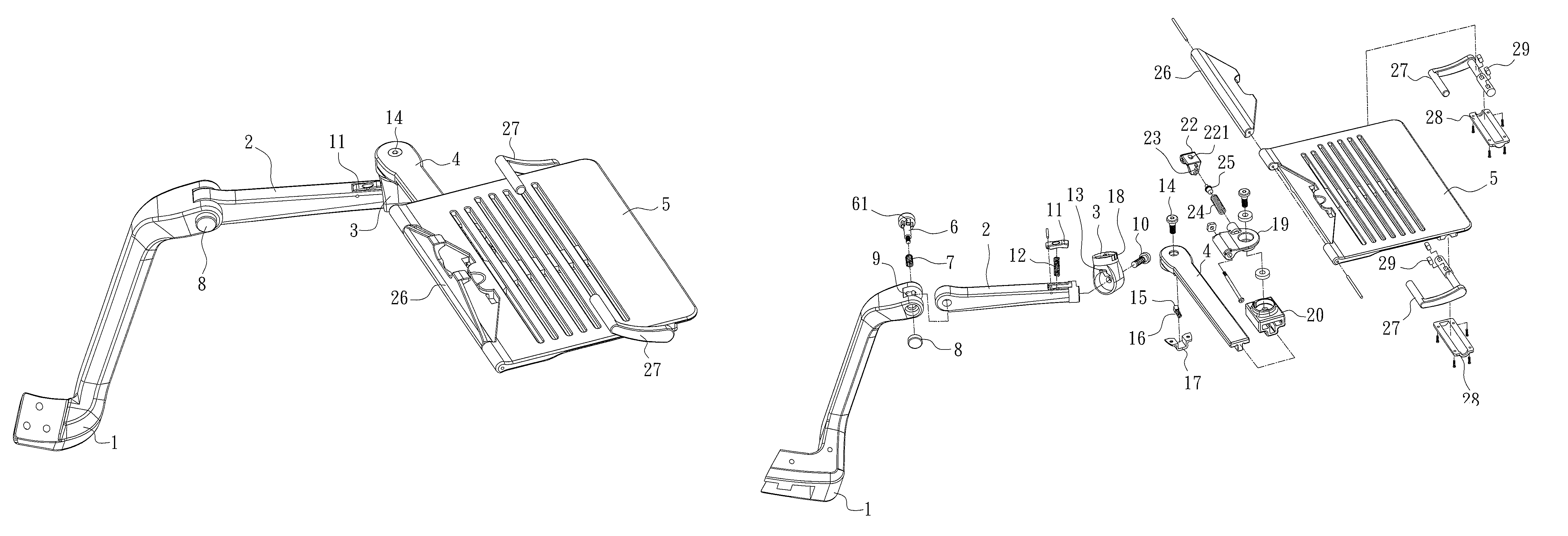 Foldable bracket of a chair