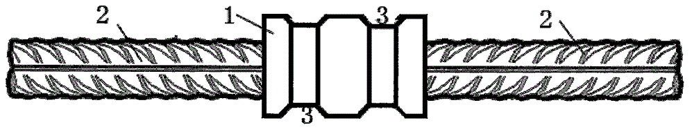 Ribbed bar sleeve extrusion joint and connecting method