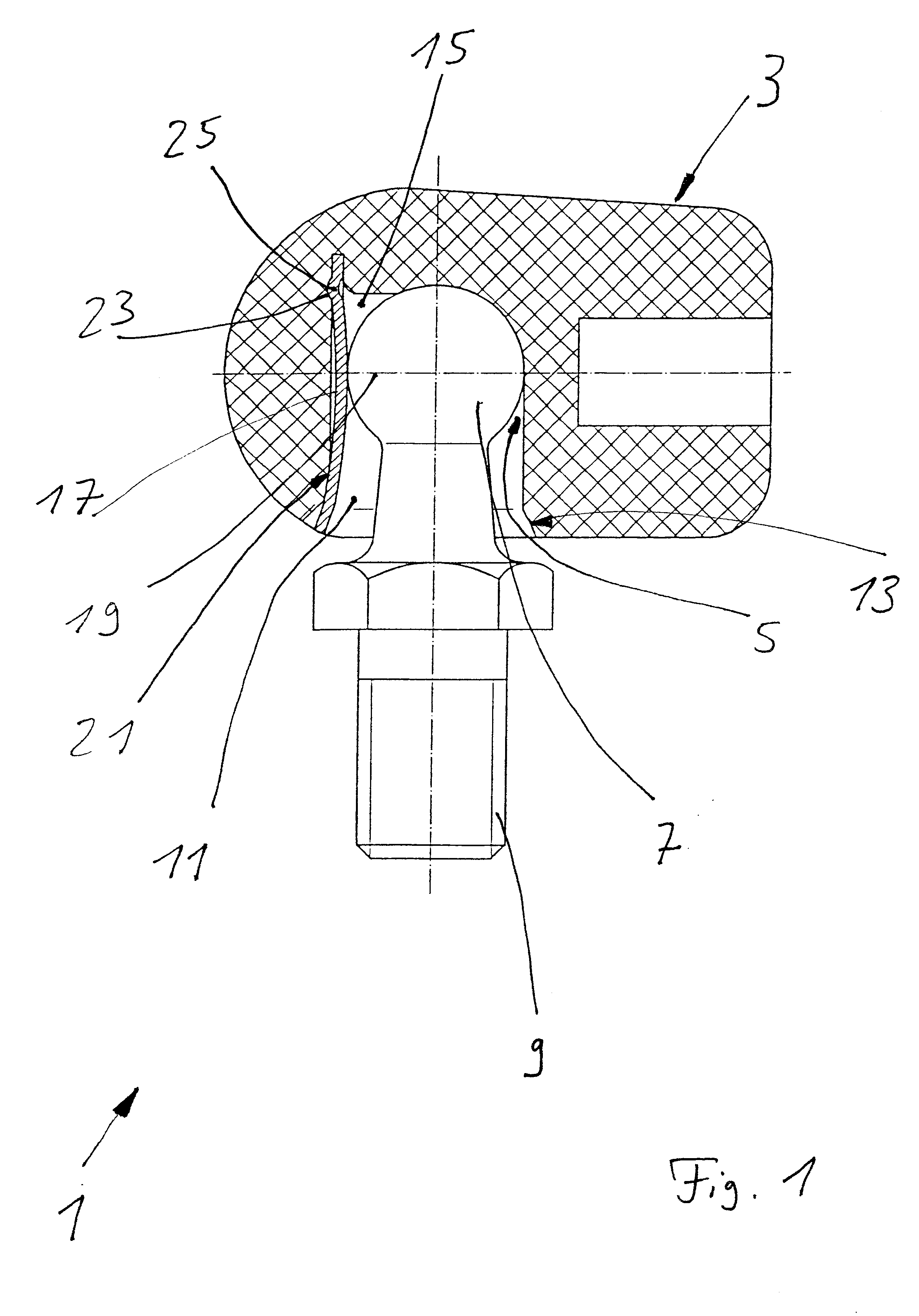 Ball joint assembly for a piston-and cylinder unit