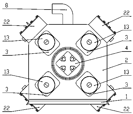 Sub-transmission direct-drive four-hammerhead precision forging machine