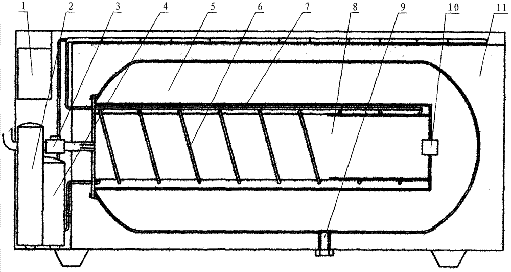 Reserve type temperature reducer for sedan and working process of reserve type temperature reducer