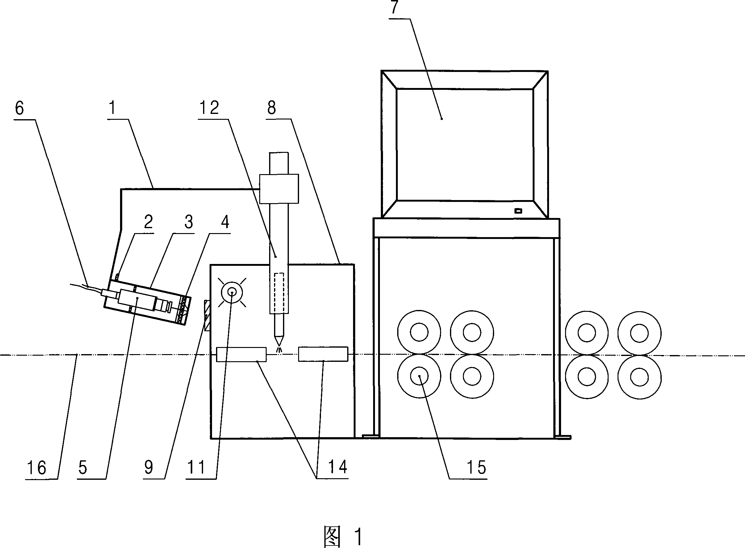 Monitoring device for online continuous welding area