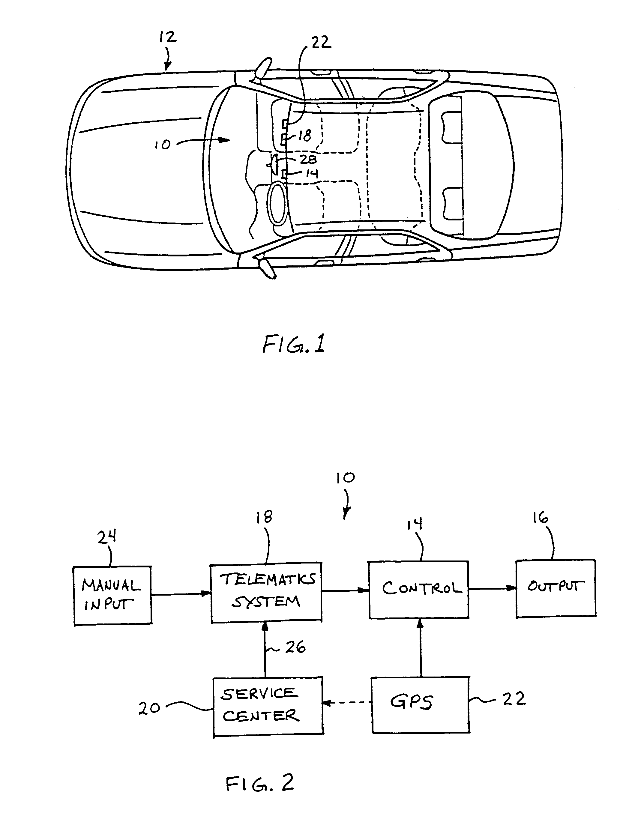 Vehicle navigation system for use with a telematics system