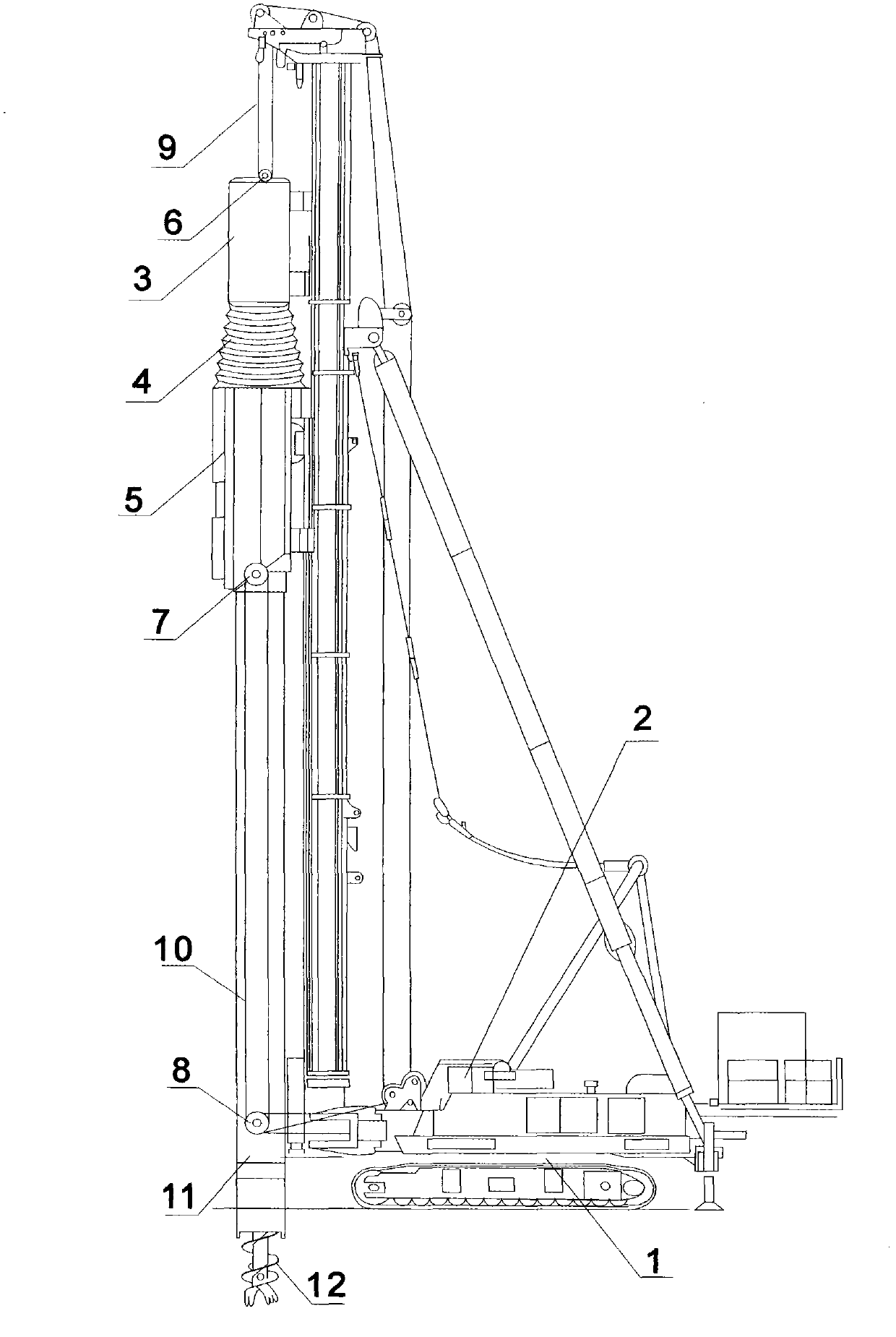 Device and method for sinking pre-stressed centrifugal pipe pile (square pile) with in-pile boring and reverse drawing method