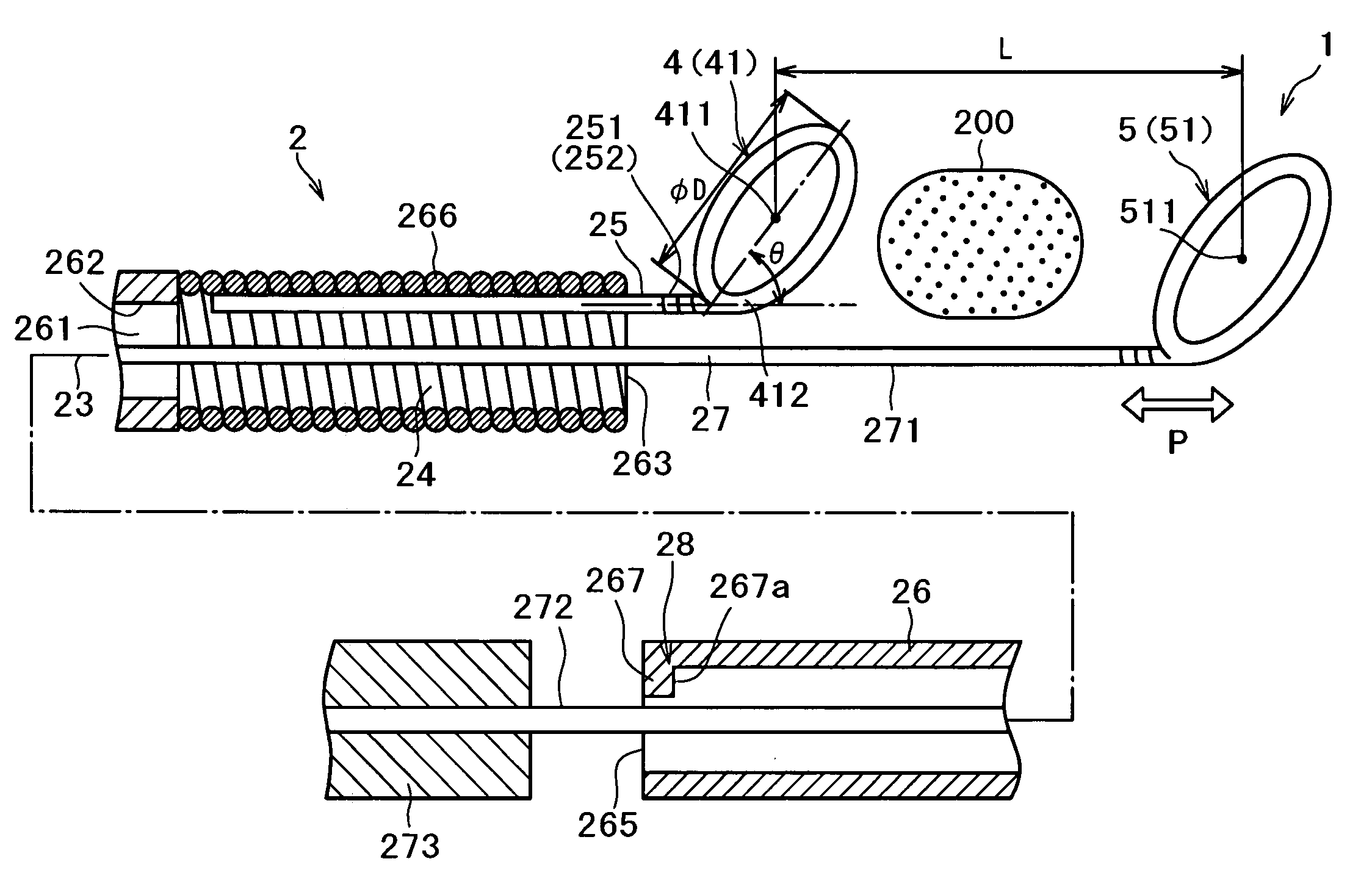 Wire for removing foreign matter in blood vessel and medical device using the wire