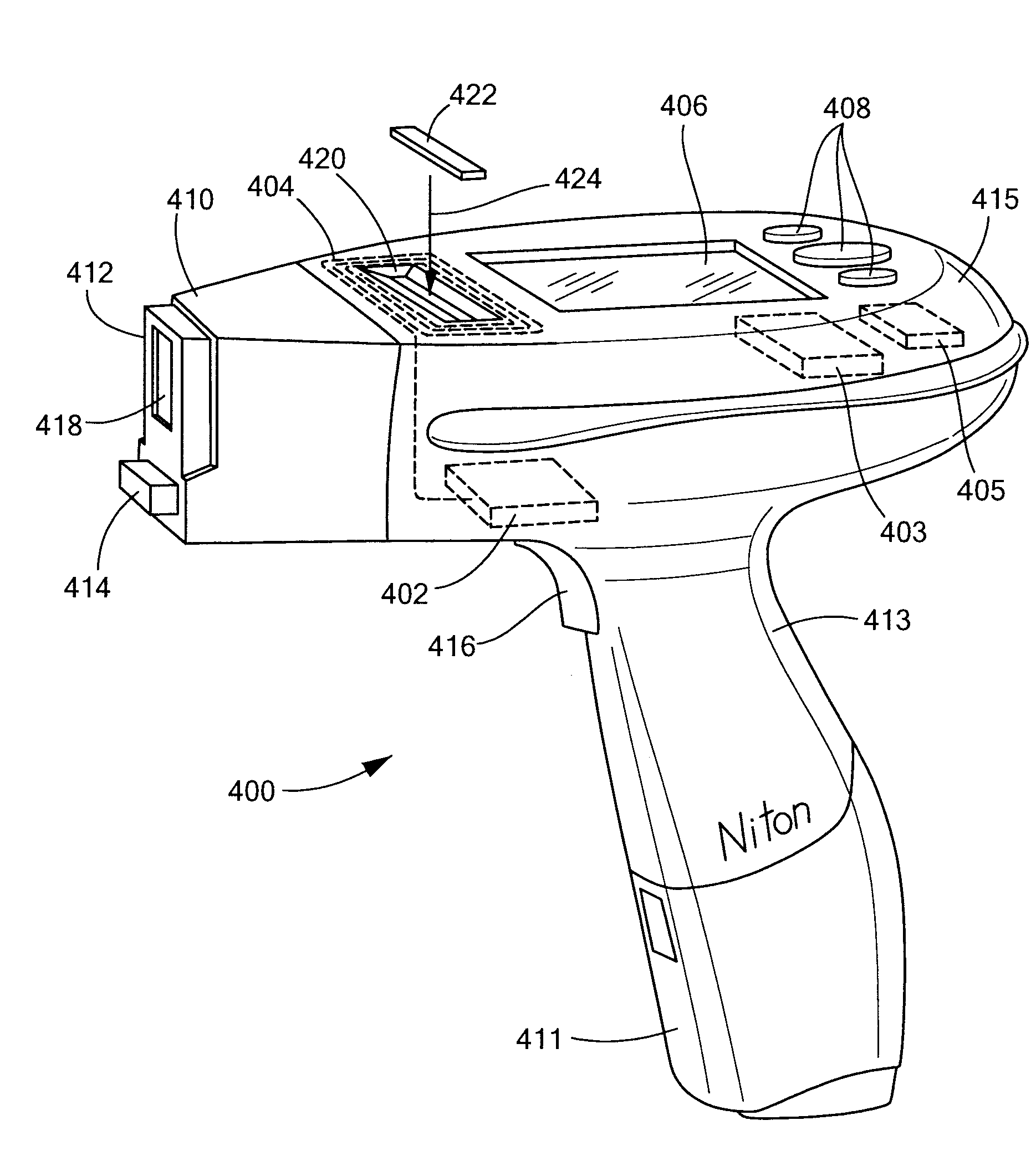 Contactless Memory Information Storage for Sample Analysis and Hand-Holdable Analyzer for Use Therewith