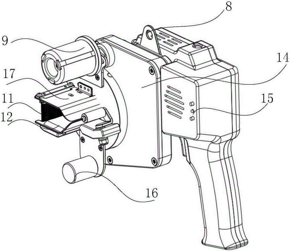 Mechanical structure and use method of compact hand-held tape winding machine