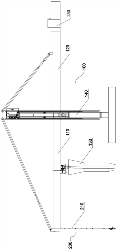 Stabilizing device and stabilizing method for tower type equipment