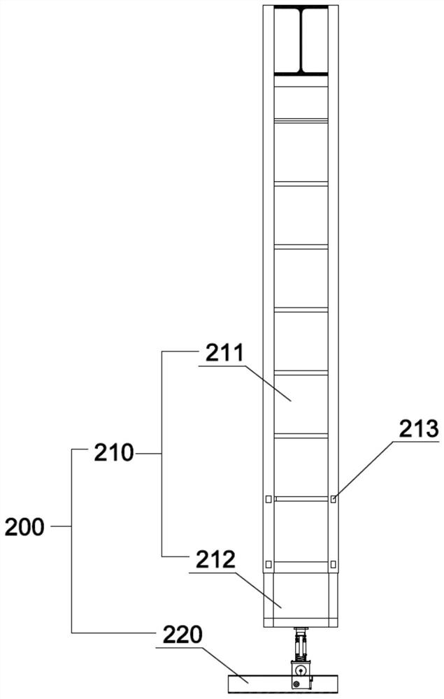 Stabilizing device and stabilizing method for tower type equipment